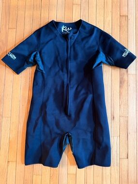 EUC men’s Kutting Weight 3XL neoprene sauna suit zip up short sleeve one piece